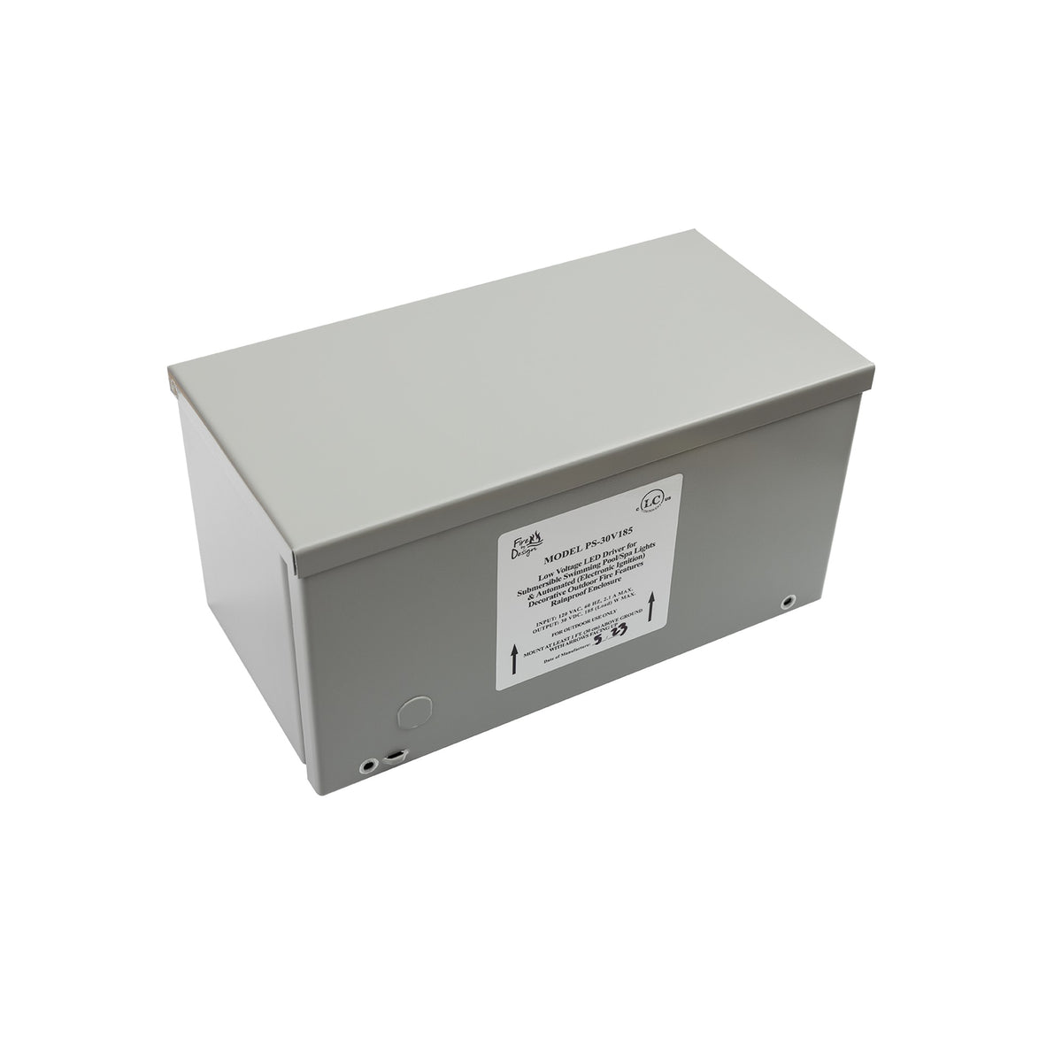 Fire by Design PS-30V185 30VDC swimming pool certified power supply in rainproof enclosure