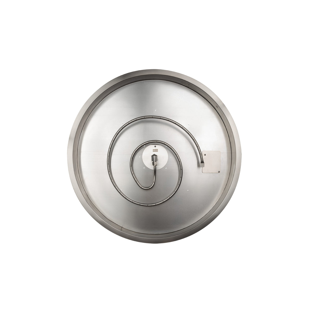 Fire by Design round drop-in stainless steel burner pan with burner