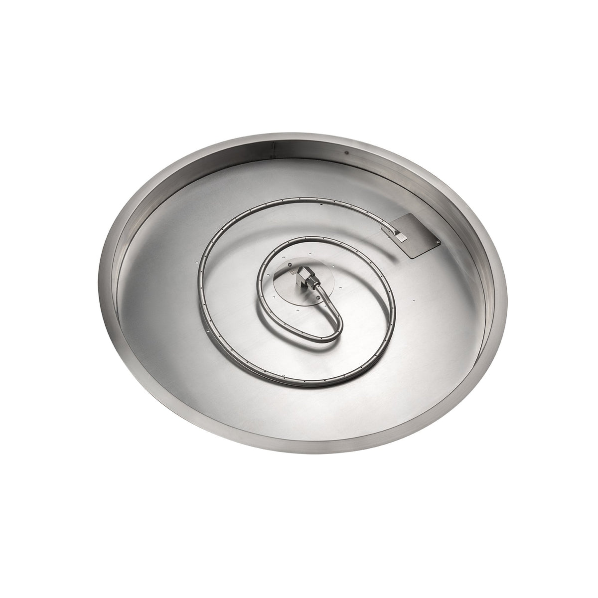 Fire by Design round drop-in stainless steel burner pan with burner