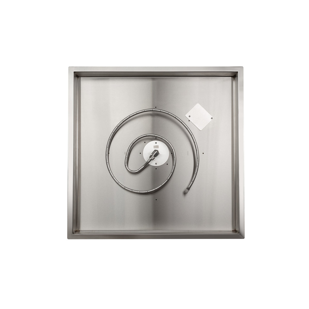 Fire by Design square drop-in stainless steel burner pan with burner
