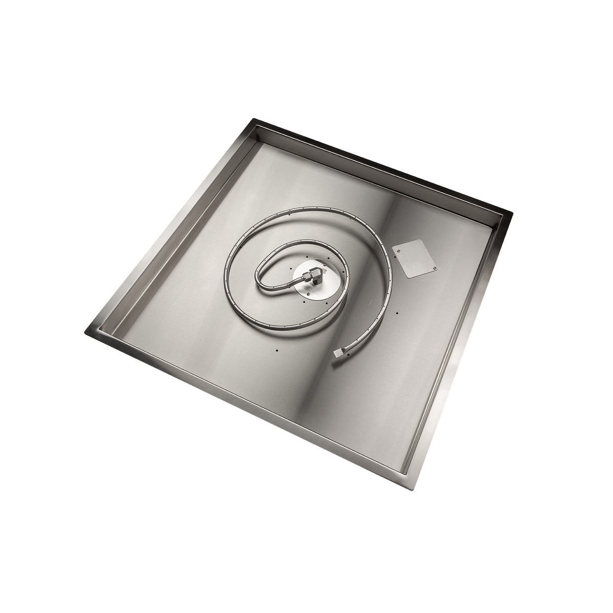 Fire by Design square drop-in stainless steel burner pan with burner