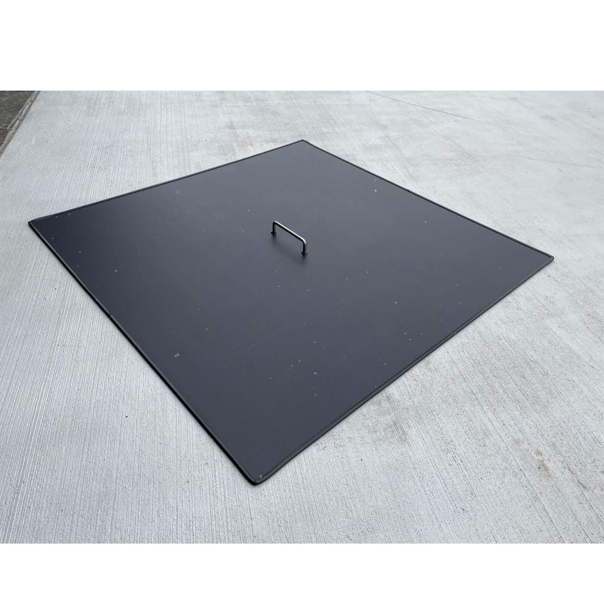Master Flame one piece square fire pit cover snuffer lid with welded stainless steel handle