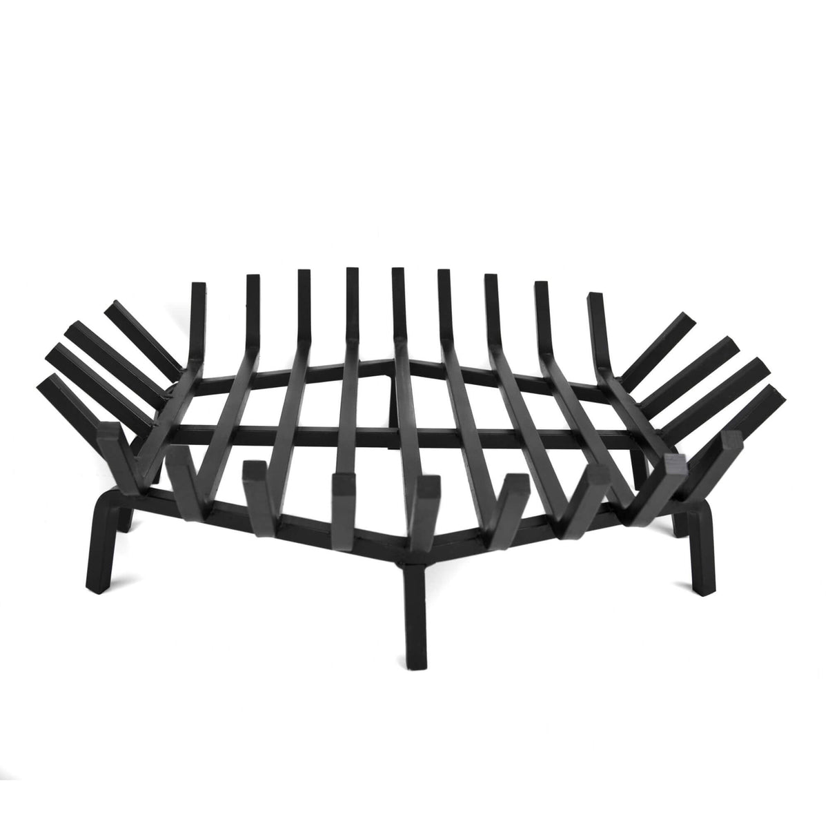 Master Flame round fire pit grate, black welded 5/8" steel bar
