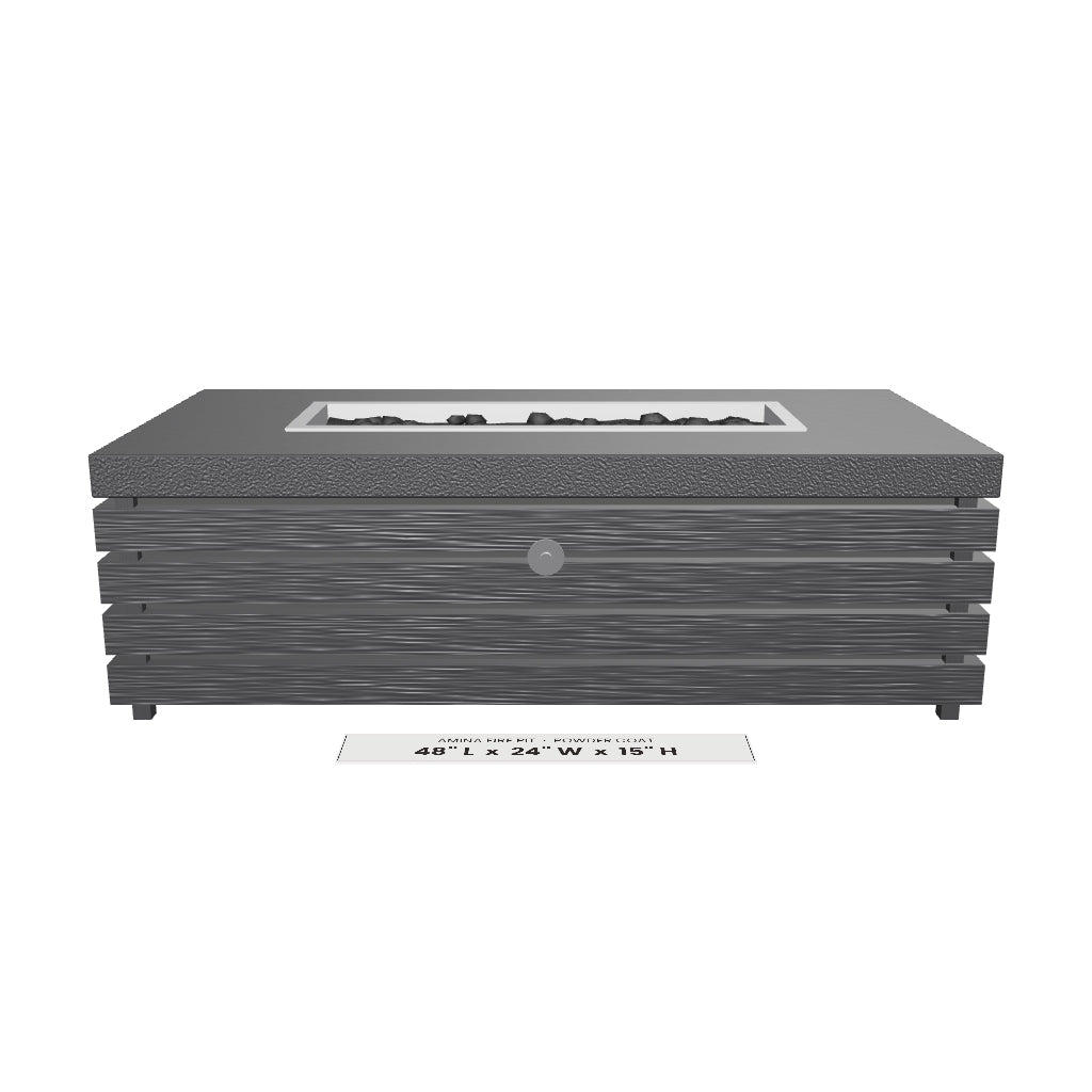 Amina Fire Pit Powder Coat 3D model – 48" x 24" x 15"