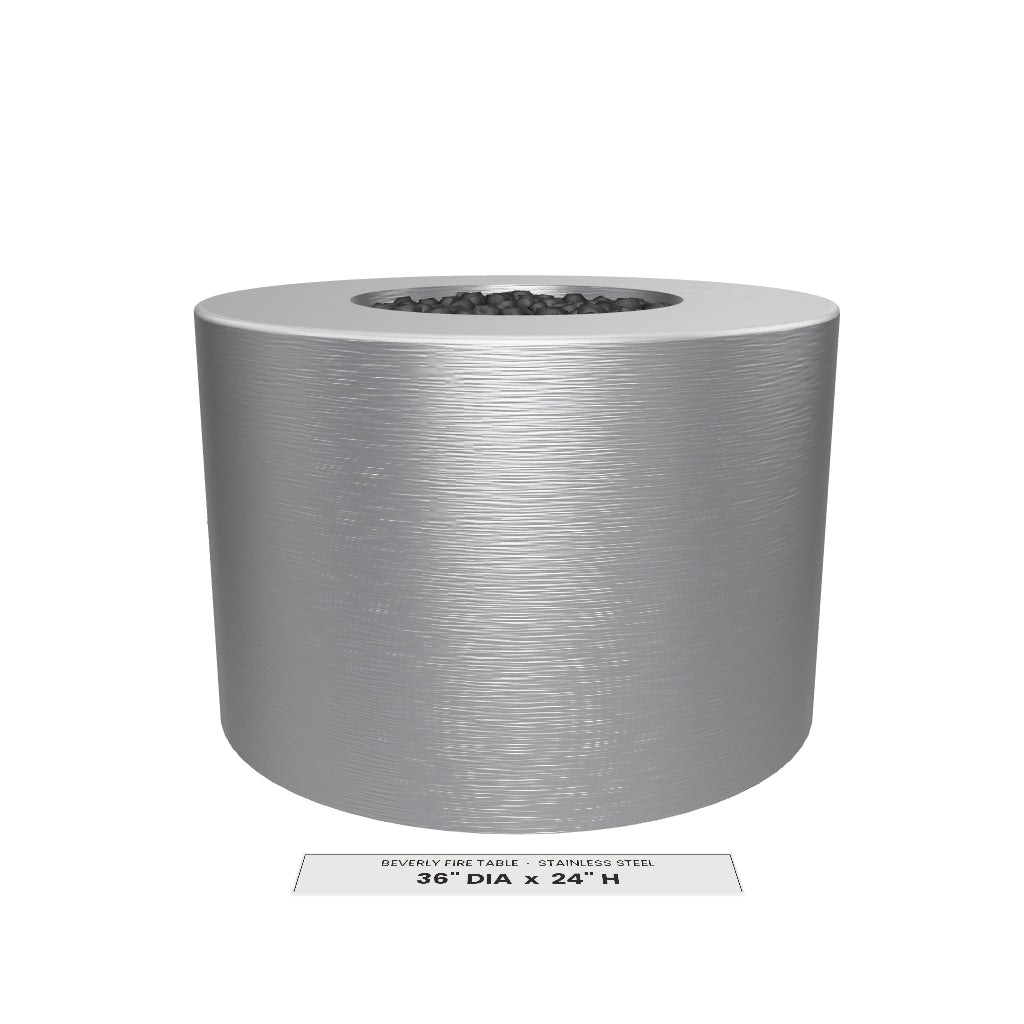 Beverly Fire Table Stainless Steel 3D model – 36 in diameter x 24 in tall