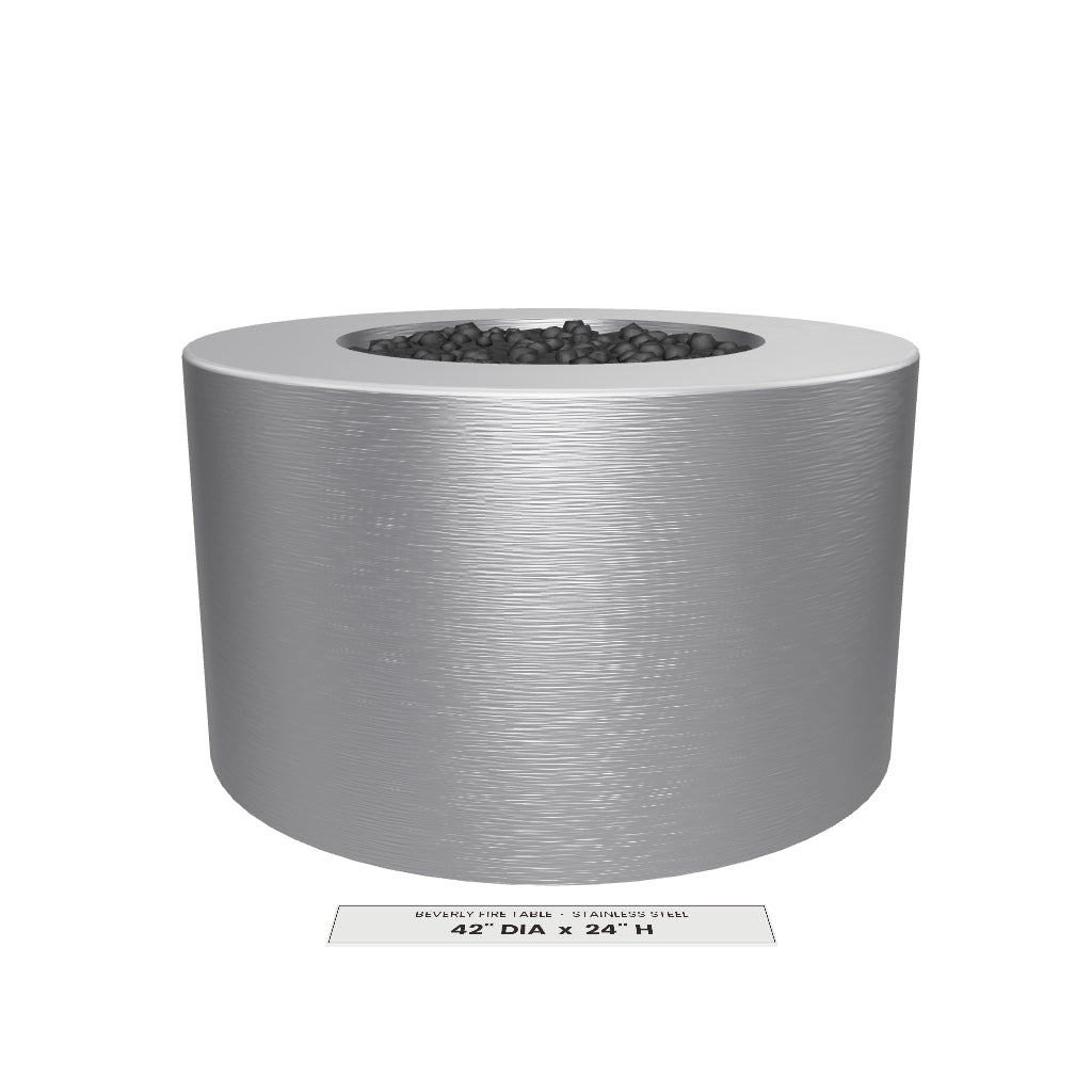 Beverly Fire Table Stainless Steel 3D model – 42 in diameter x 24 in tall