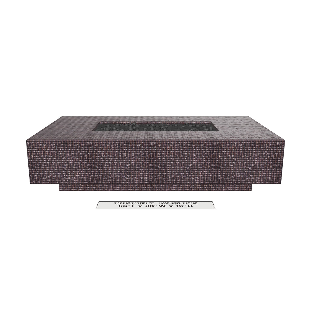 Cabo Linear Fire Pit Hammered Copper 3D model – 66 in x 38 in x 16 in tall