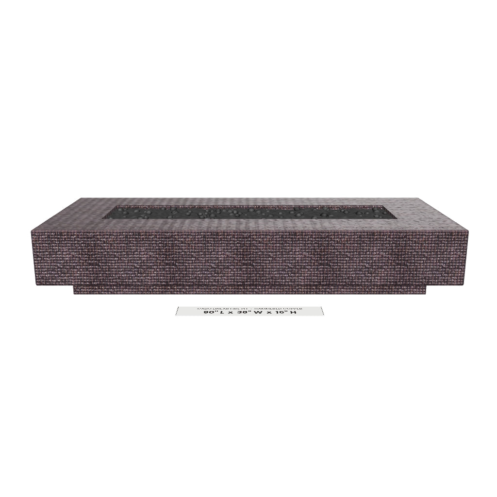 Cabo Linear Fire Pit Hammered Copper 3D model – 90 in x 38 in x 16 in tall