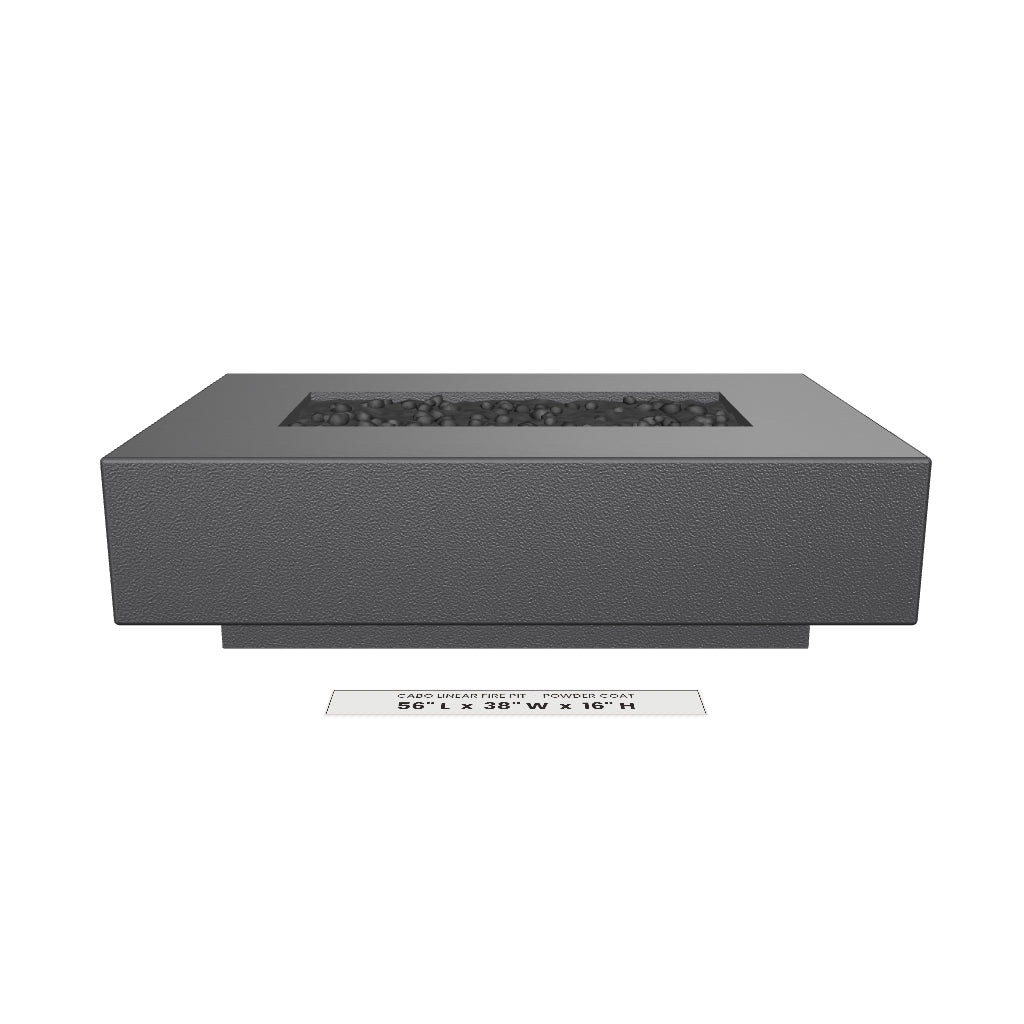 Cabo Linear Fire Pit Powder Coat 3D model – 56 in x 38 in x 16 in tall