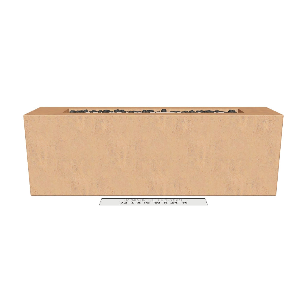 Carmen Fire Pit Corten Steel 3D model – 72 x 16 x 24 in tall