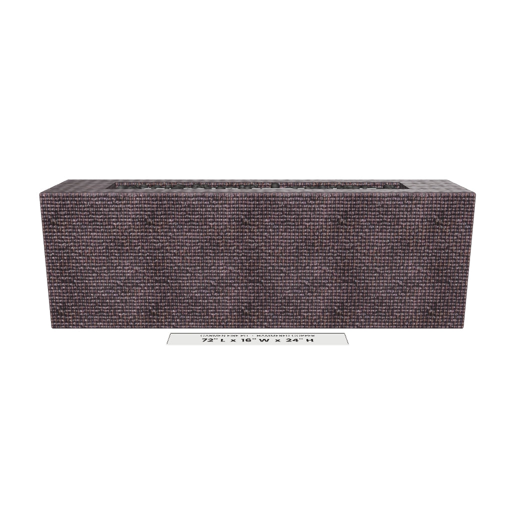 Carmen Fire Pit Hammered Copper 3D model – 72 x 16 x 24 in tall