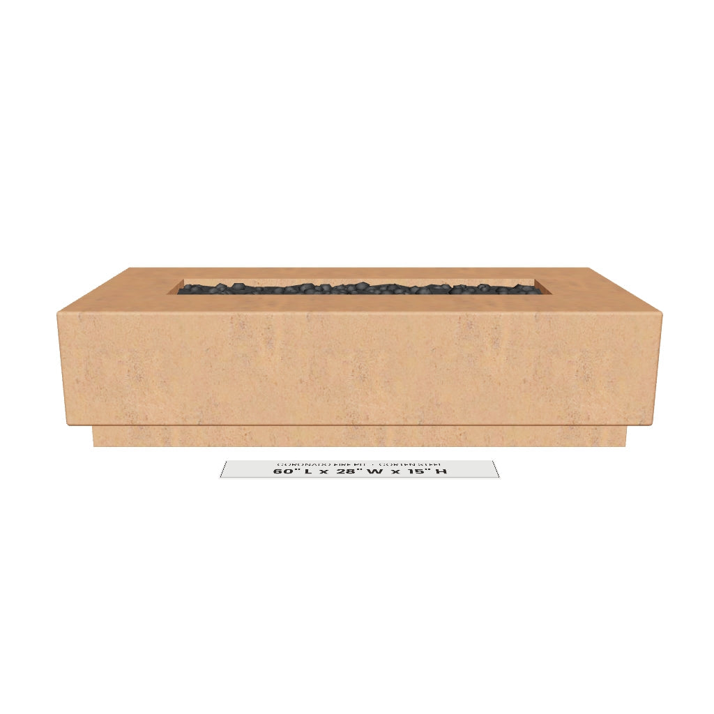 Coronado Fire Pit Corten Steel 3D model – 60 in x 28 in x 15 in tall