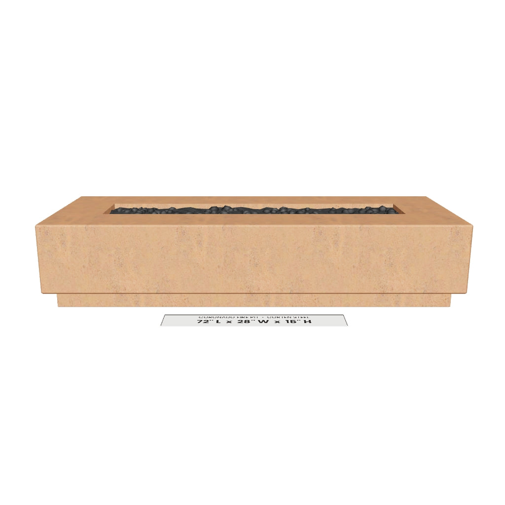 Coronado Fire Pit Corten Steel 3D model – 72 in x 28 in x 15 in tall