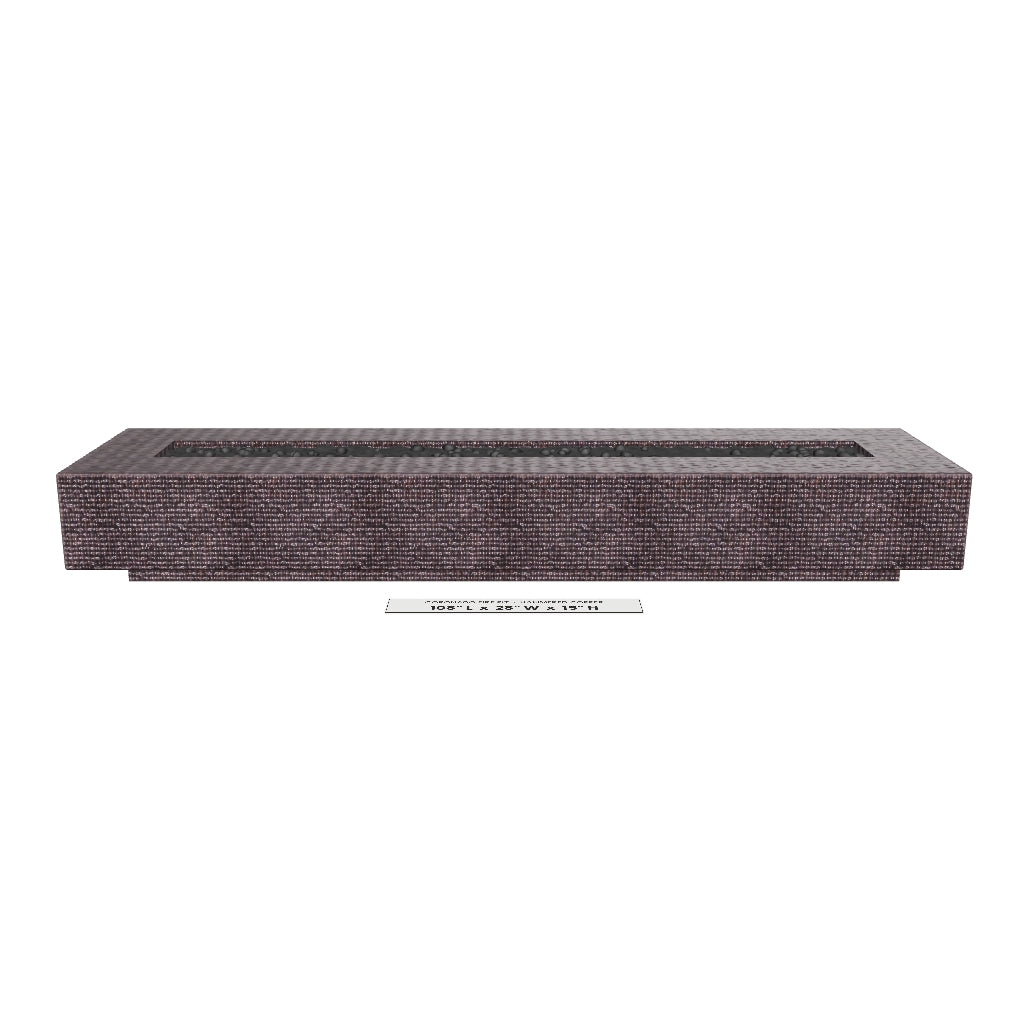 Coronado Fire Pit Hammered Copper 3D model – 108 in x 28 in x 15 in tall