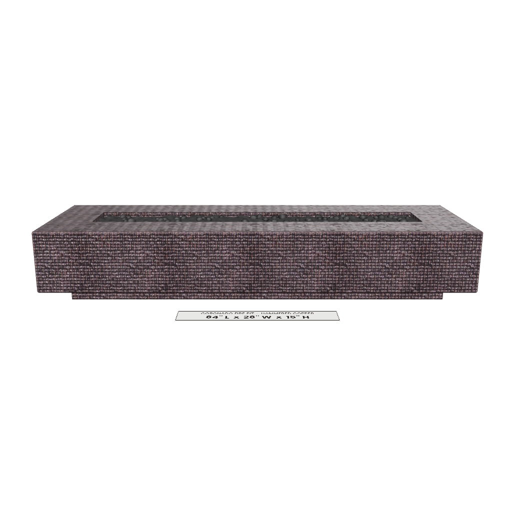 Coronado Fire Pit Hammered Copper 3D model – 84 in x 28 in x 15 in tall