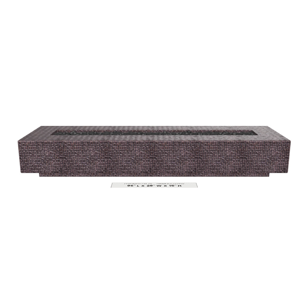 Coronado Fire Pit Hammered Copper 3D model – 96 in x 28 in x 15 in tall