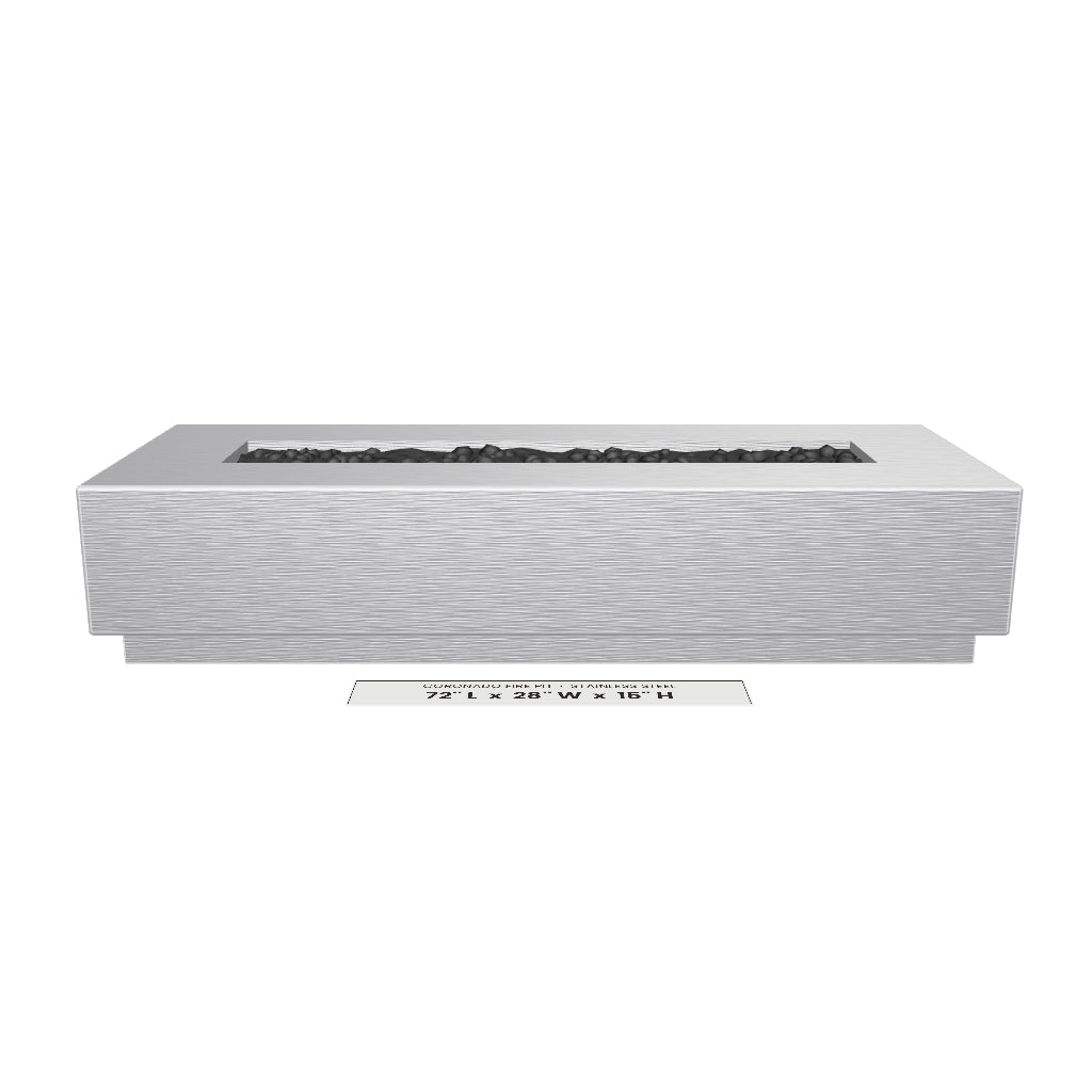 Coronado Fire Pit Stainless Steel 3D model – 72 in x 28 in x 15 in tall