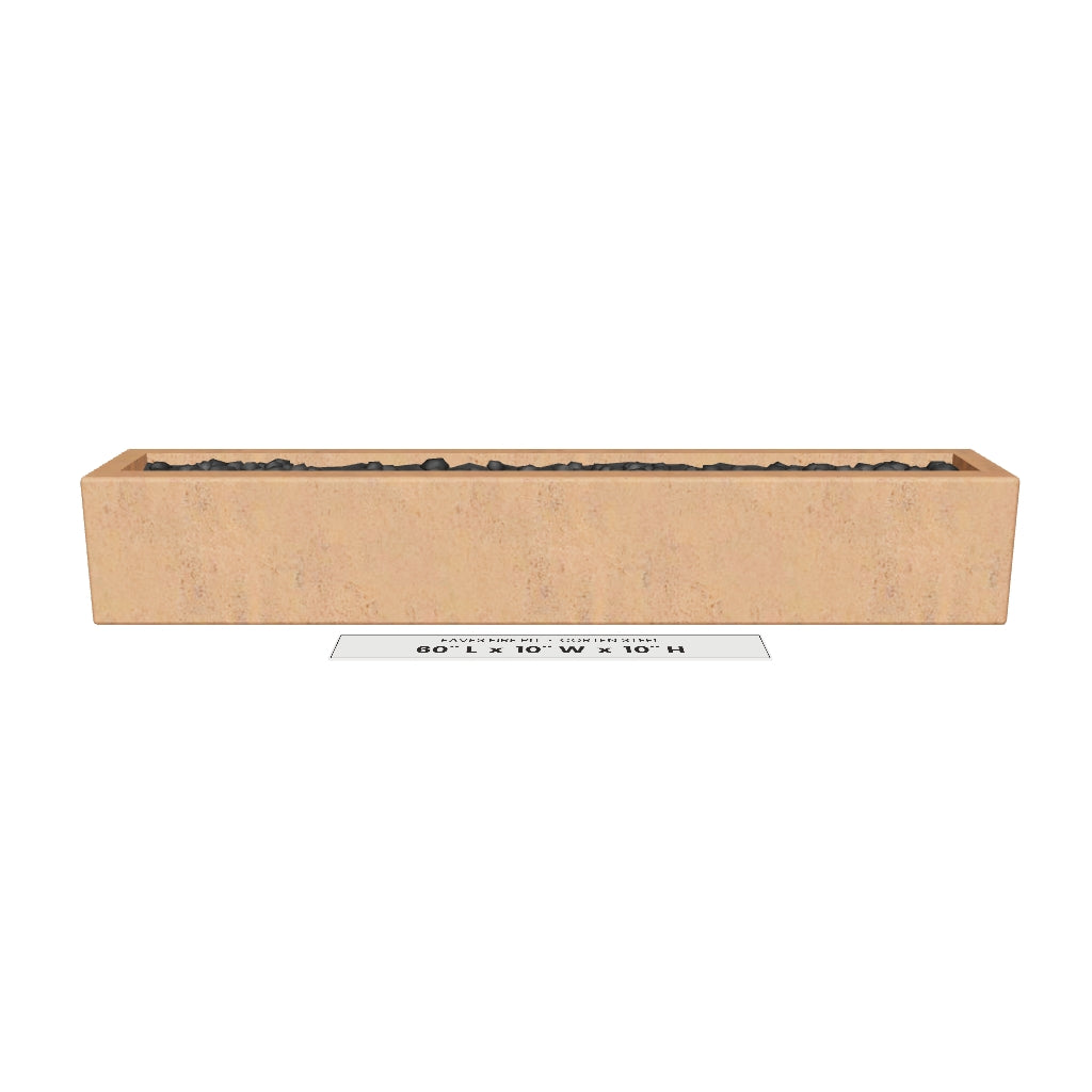Eaves Fire Pit Corten Steel 3D model – 60 in x 10 in x 10 in tall