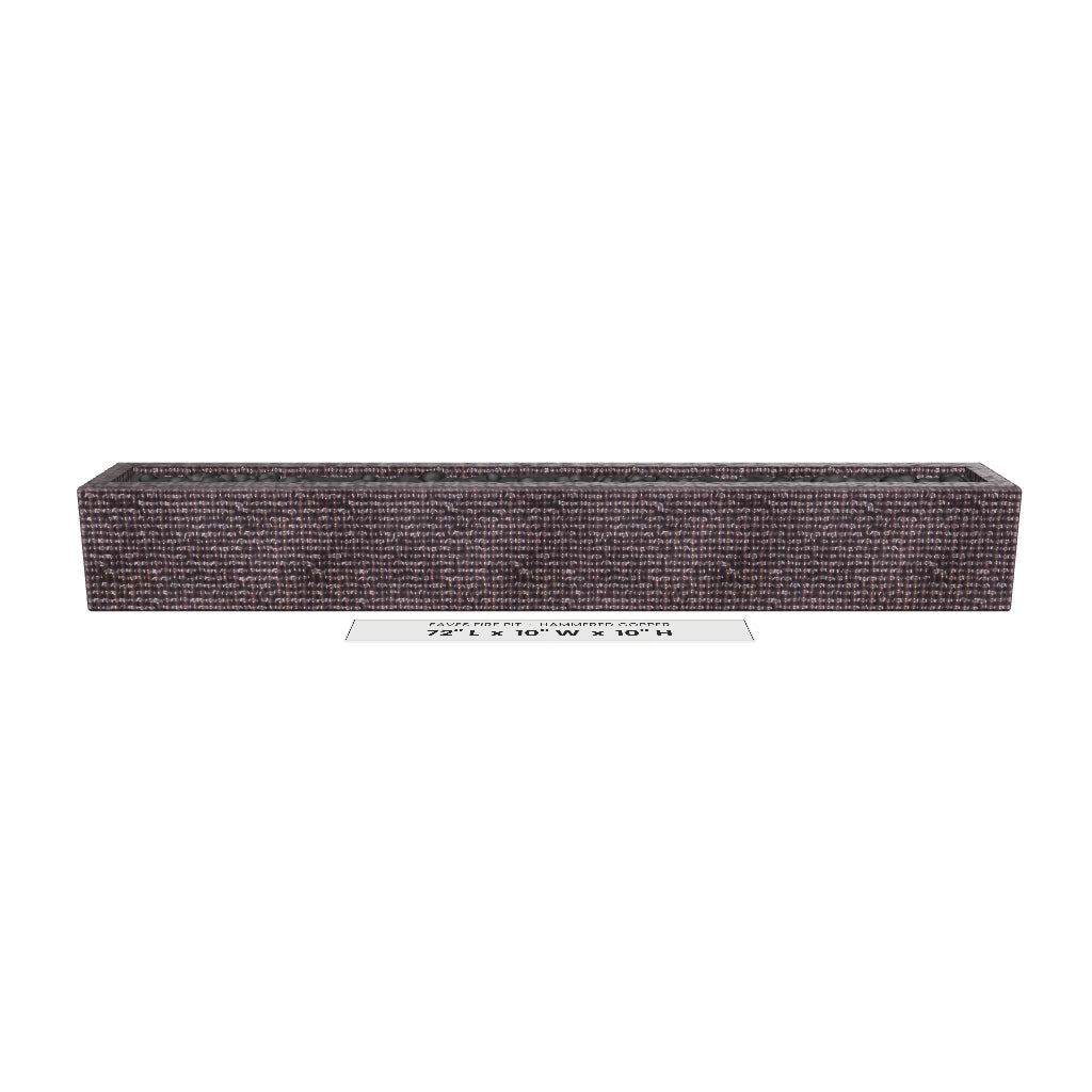 Eaves Fire Pit Hammered Copper 3D model – 72 in x 10 in x 10 in tall