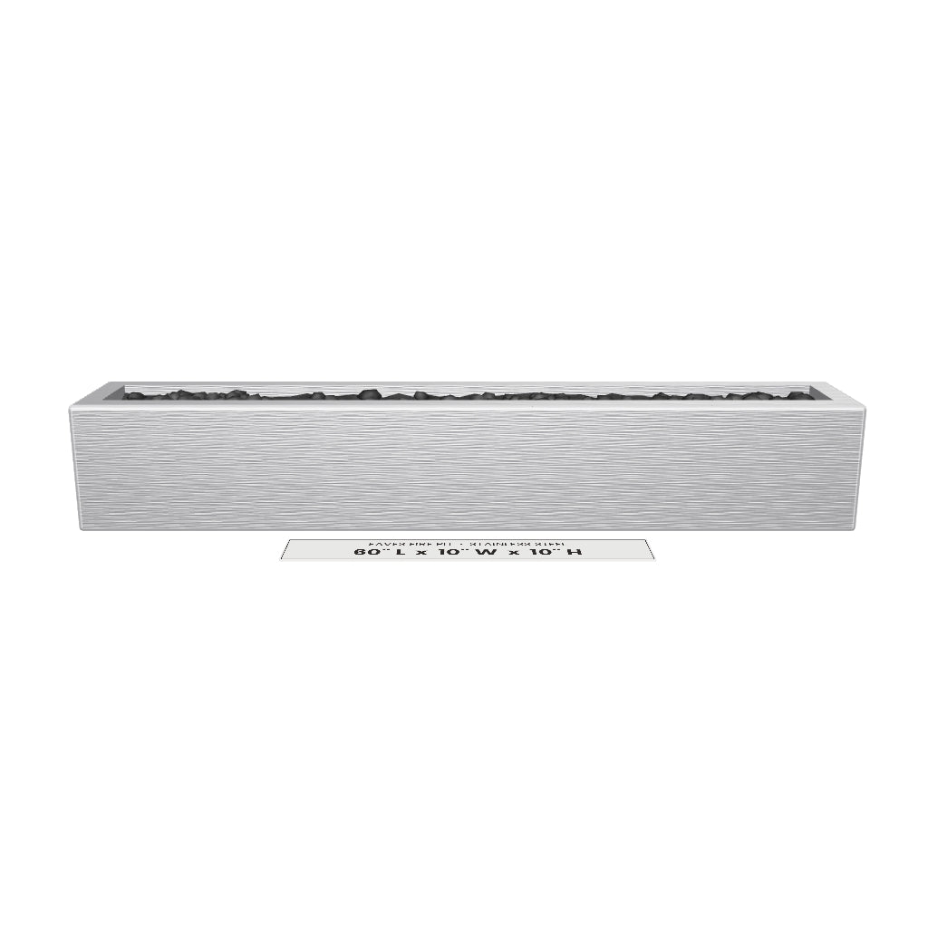 Eaves Fire Pit Stainless Steel 3D model – 60 in x 10 in x 10 in tall