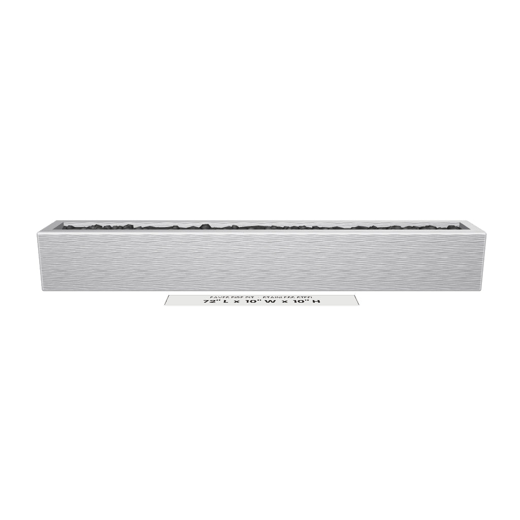 Eaves Fire Pit Stainless Steel 3D model – 72 in x 10 in x 10 in tall