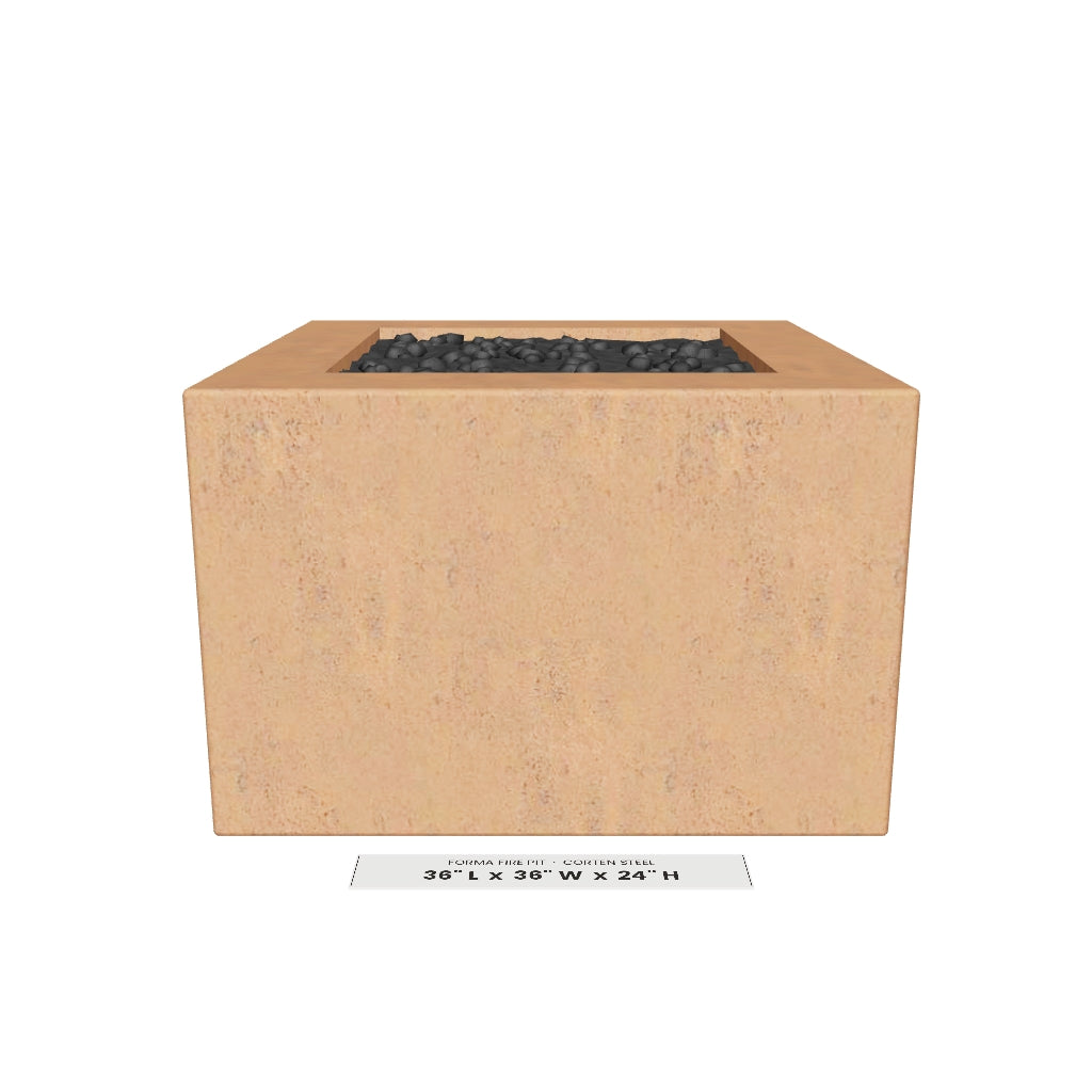 Forma Fire Pit Corten Steel 3D model – 36 in x 36 in x 24 in tall