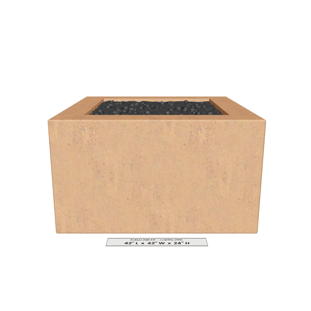 Forma Fire Pit Corten Steel 3D model – 42 in x 42 in x 24 in tall