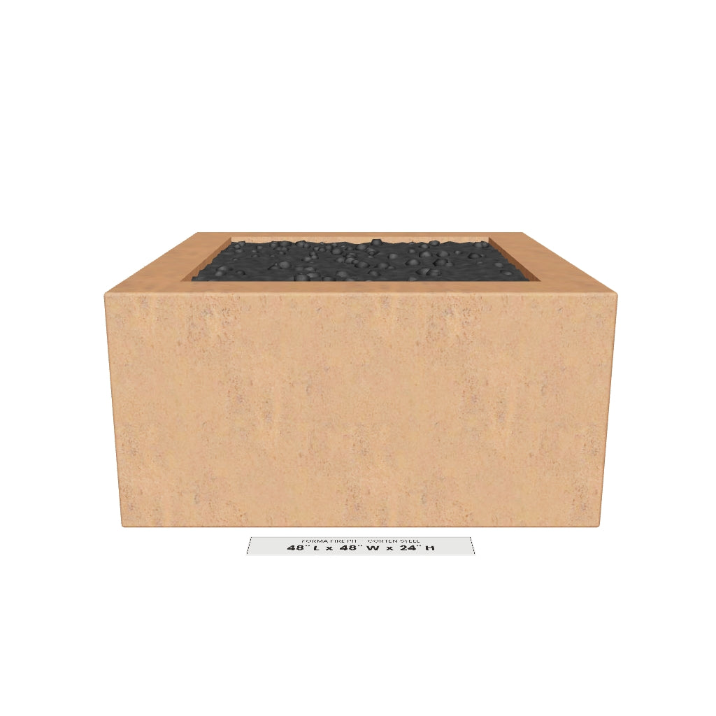 Forma Fire Pit Corten Steel 3D model – 48 in x 48 in x 24 in tall