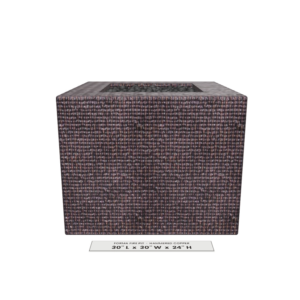 Forma Fire Pit Hammered Copper 3D model – 30 in x 30 in x 24 in tall