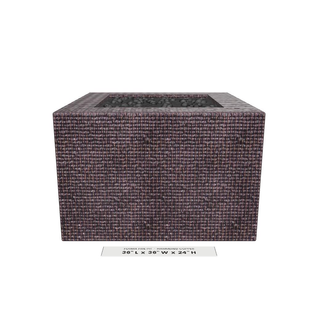 Forma Fire Pit Hammered Copper 3D model – 36 in x 36 in x 24 in tall