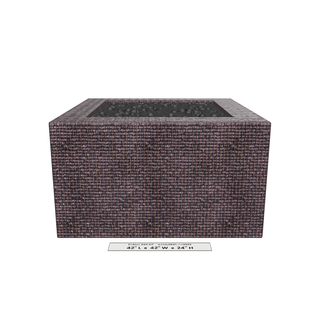 Forma Fire Pit Hammered Copper 3D model – 42 in x 42 in x 24 in tall