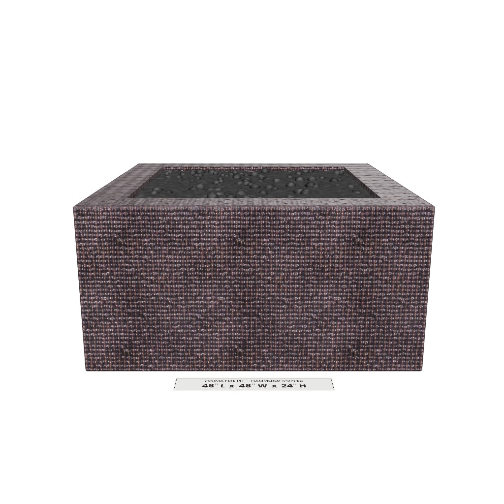 Forma Fire Pit Hammered Copper 3D model – 48 in x 48 in x 24 in tall