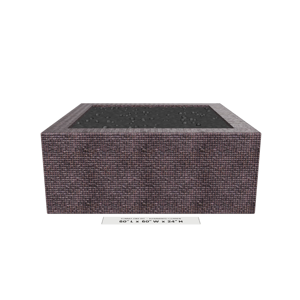 Forma Fire Pit Hammered Copper 3D model – 60 in x 60 in x 24 in tall