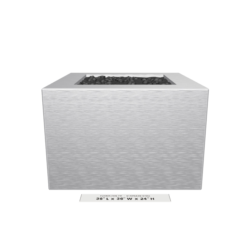 Forma Fire Pit Stainless Steel 3D model – 36 in x 36 in x 24 in tall