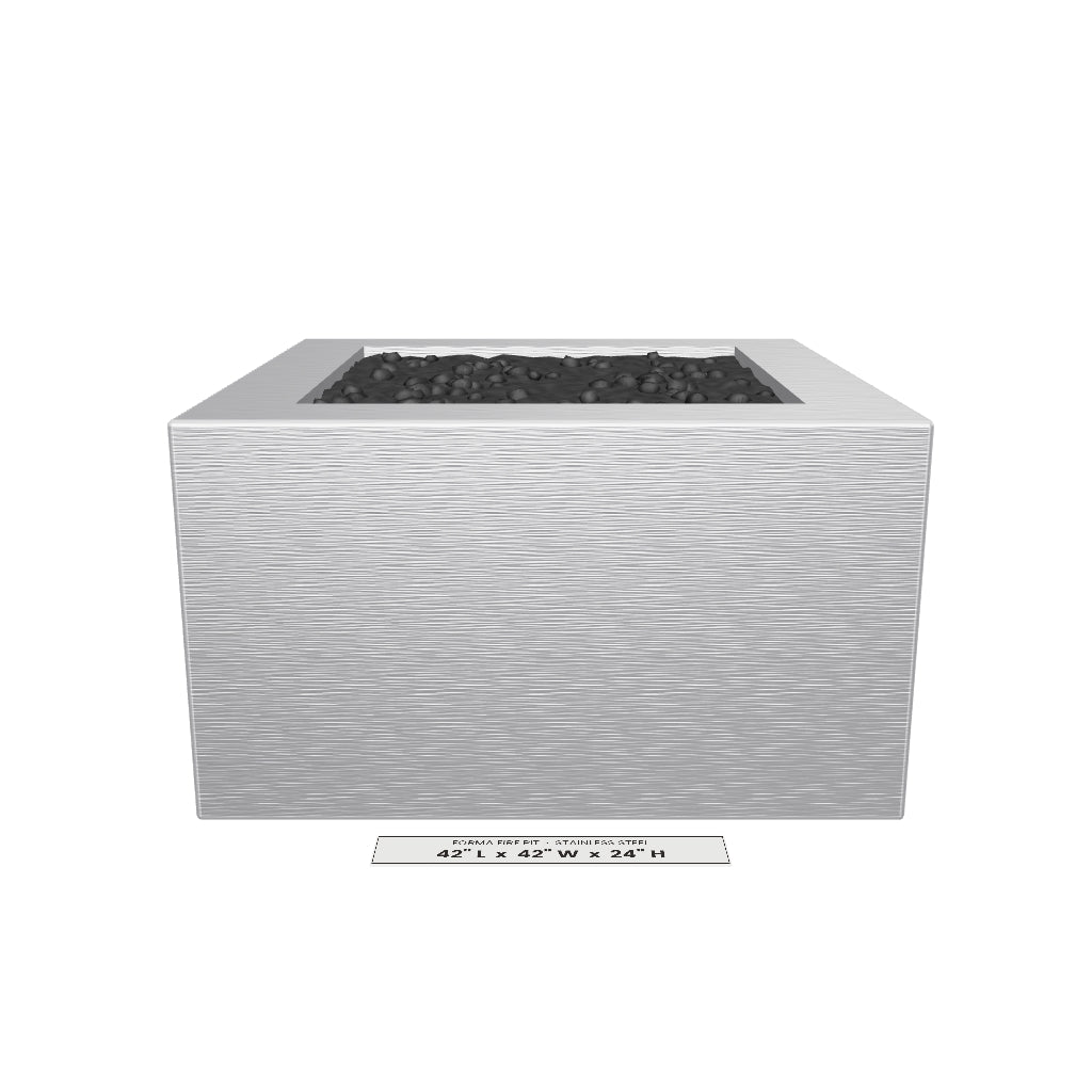 Forma Fire Pit Stainless Steel 3D model – 42 in x 42 in x 24 in tall
