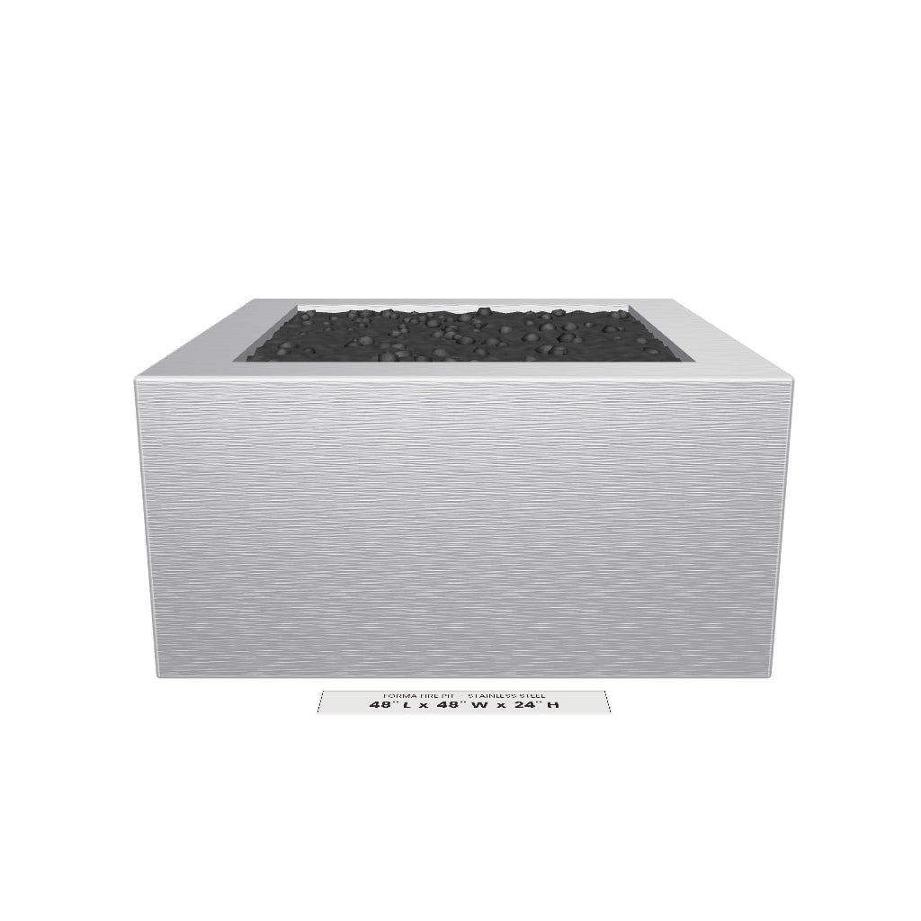 Forma Fire Pit Stainless Steel 3D model – 48 in x 48 in x 24 in tall