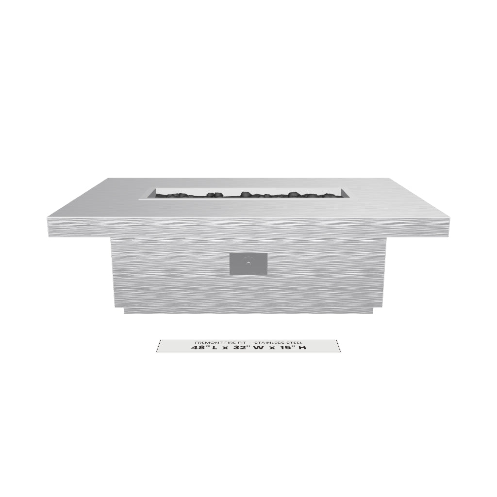 Fremont Fire Pit Stainless Steel 3D model – 48" x 32" x 15"