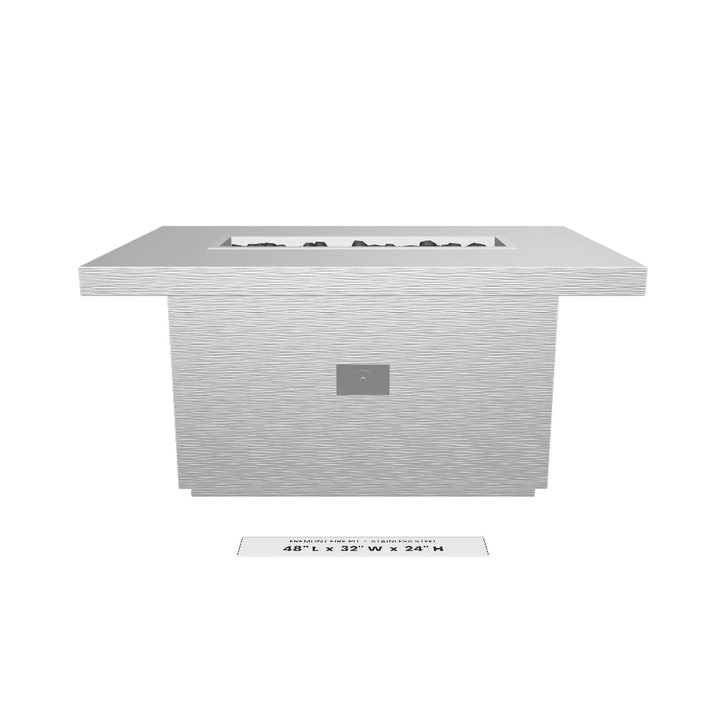 Fremont Fire Pit Stainless Steel 3D model – 48" x 32" x 24"