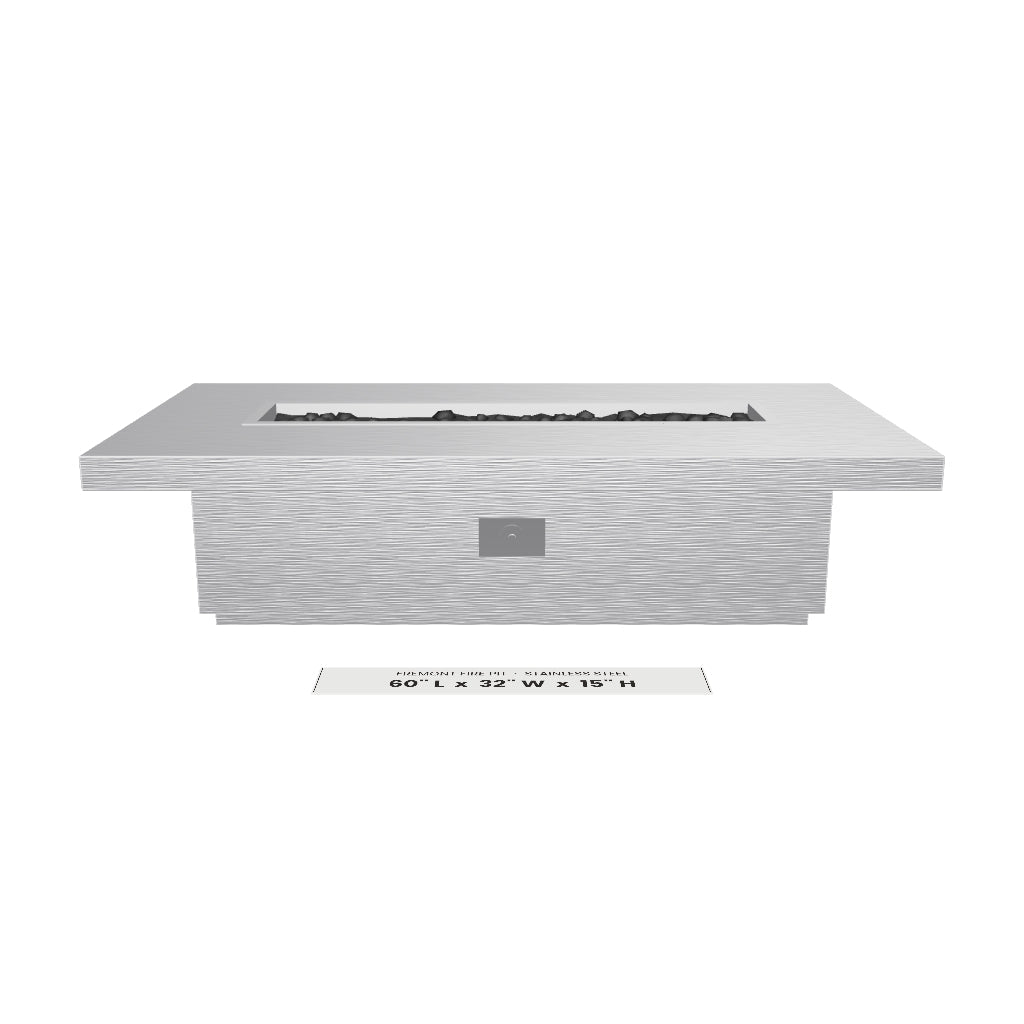 Fremont Fire Pit Stainless Steel 3D model – 60" x 32" x 15"