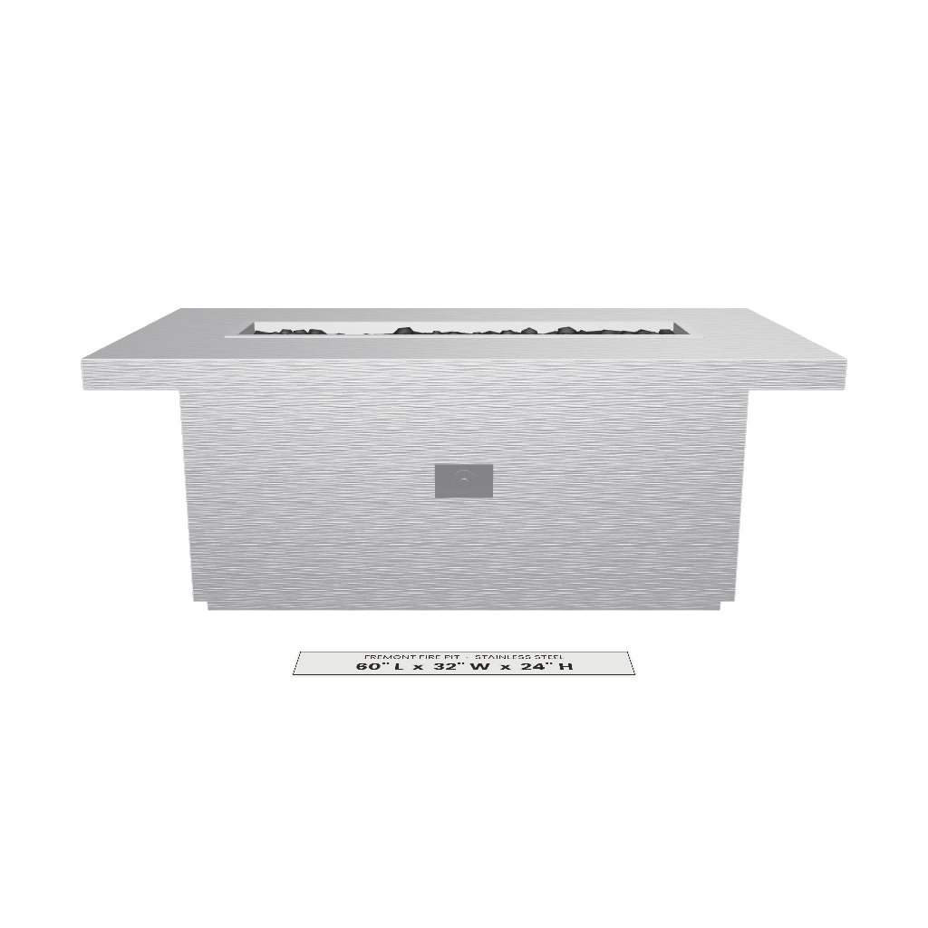 Fremont Fire Pit Stainless Steel 3D model – 60" x 32" x 24"