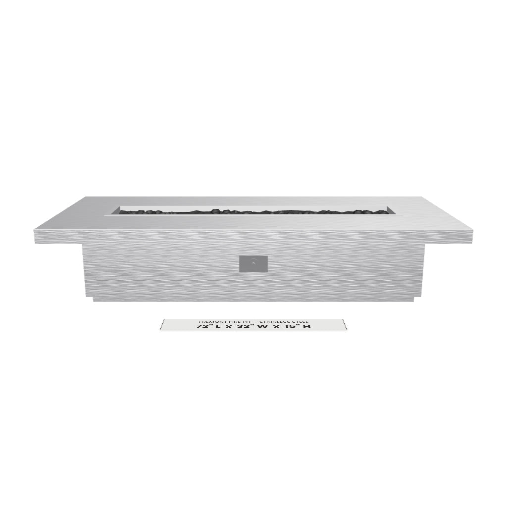 Fremont Fire Pit Stainless Steel 3D model – 72" x 32" x 15"
