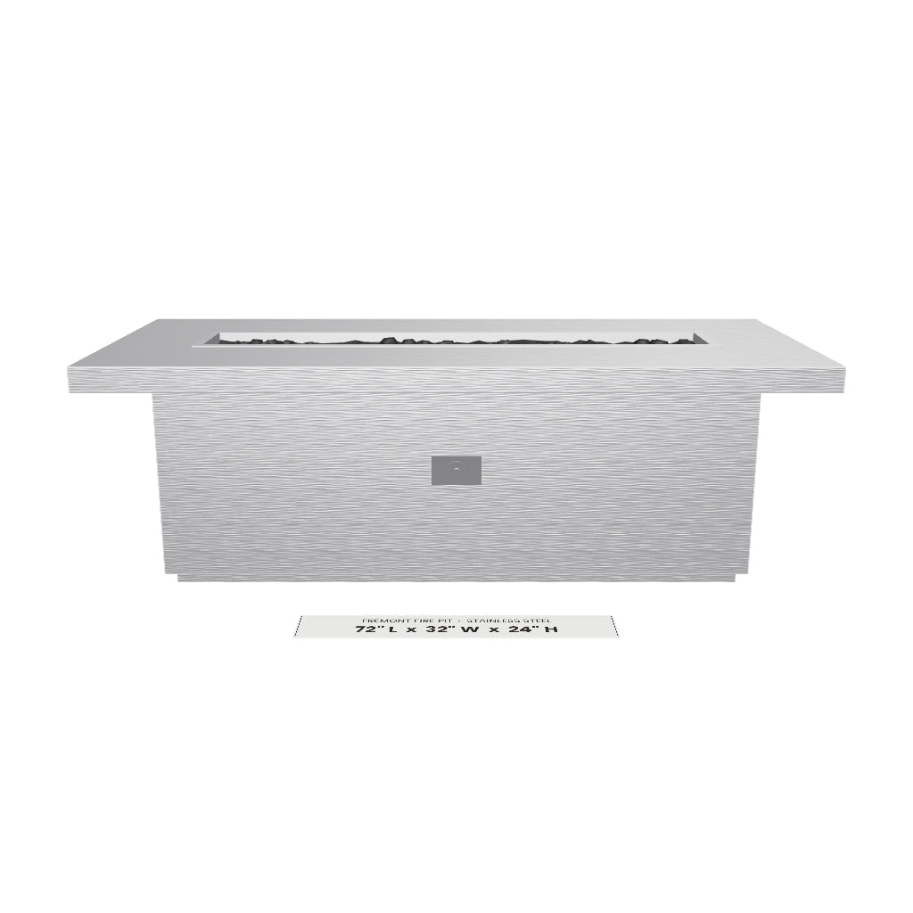 Fremont Fire Pit Stainless Steel 3D model – 72" x 32" x 24"