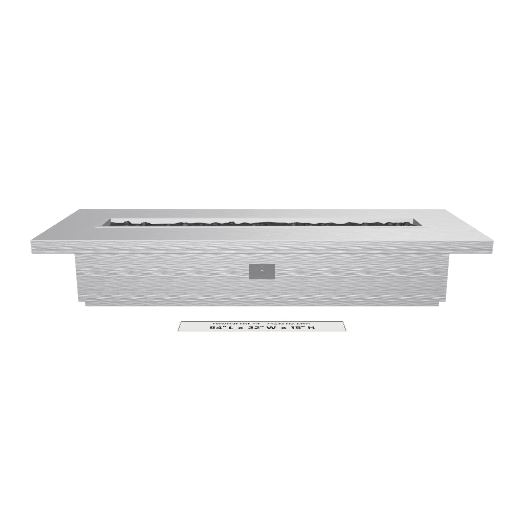 Fremont Fire Pit Stainless Steel 3D model – 84" x 32" x 15"