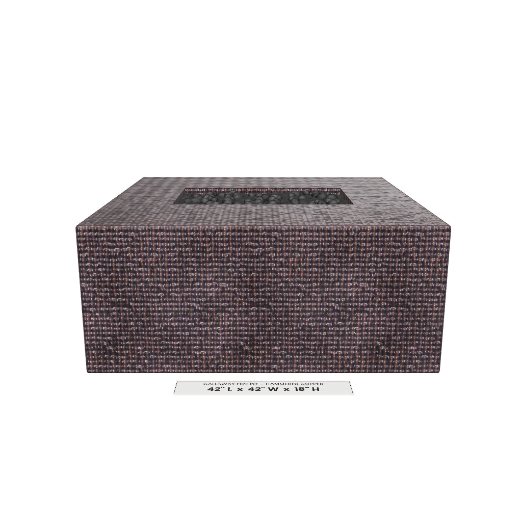 Gallaway Fire Pit Hammered Copper 3D model – 42 in x 42 in x 18 in tall