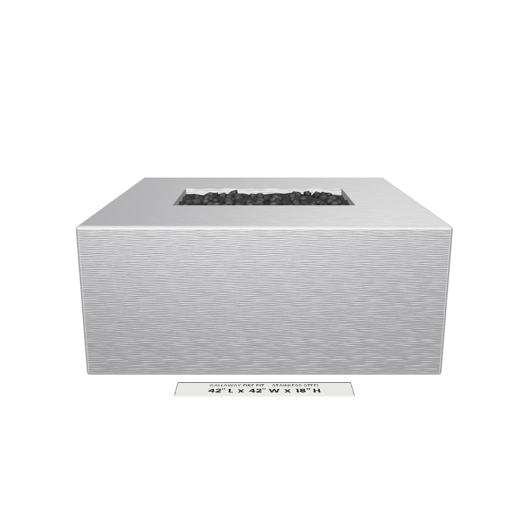 Gallaway Fire Pit Stainless Steel 3D model – 42 in x 42 in x 18 in tall