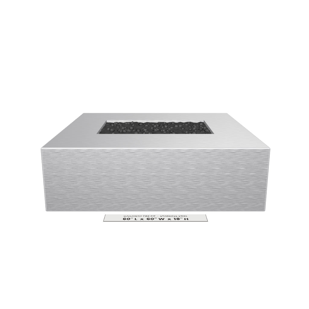 Gallaway Fire Pit Stainless Steel 3D model – 60 in x 60 in x 18 in tall