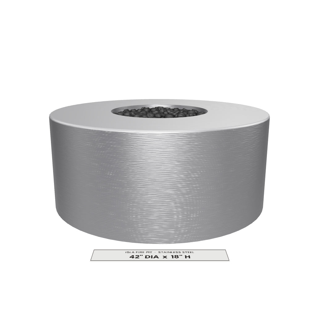 Isla Fire Pit Stainless Steel 3D model – 42 in diameter x 18 in tall