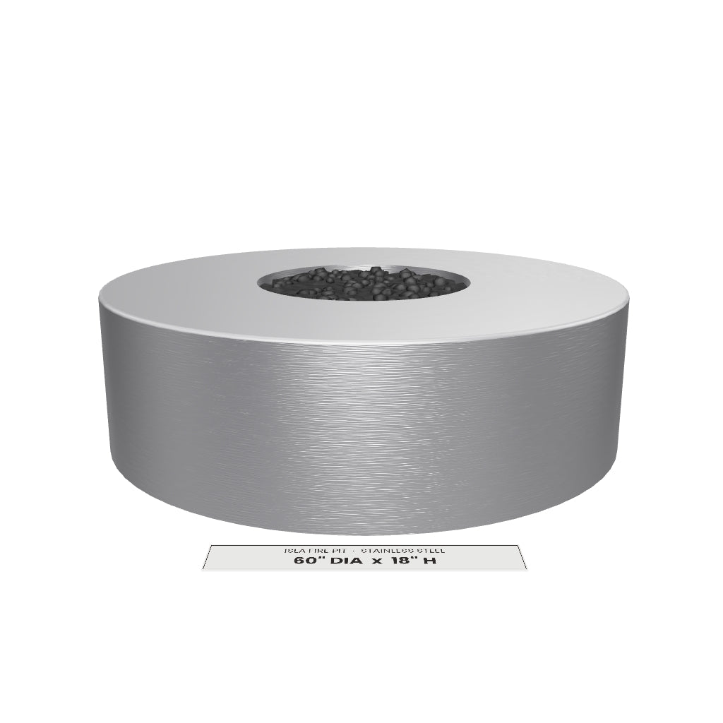 Isla Fire Pit Stainless Steel 3D model – 60 in diameter x 18 in tall