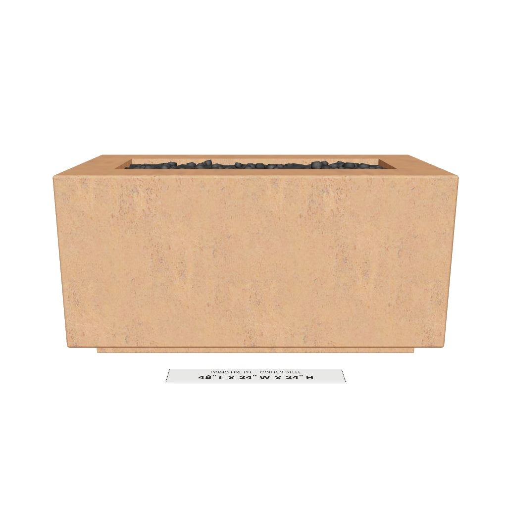 Pismo Fire Pit Corten Steel 3D model – 48 in x 24 in x 24 in tall