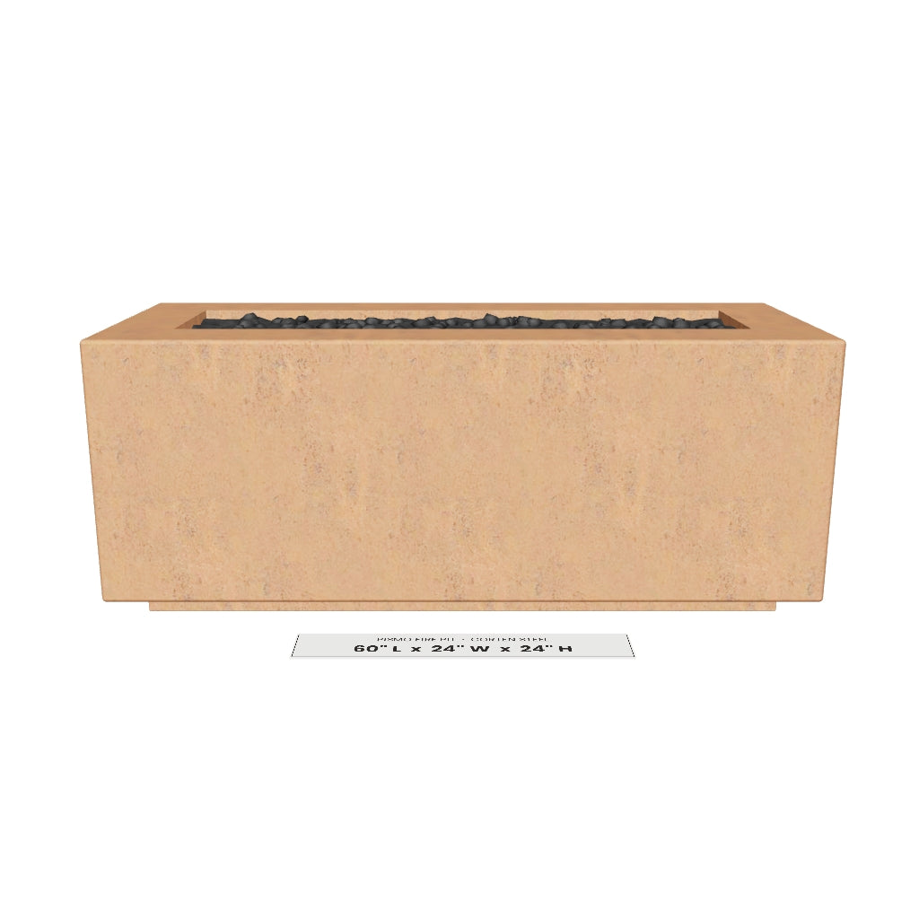Pismo Fire Pit Corten Steel 3D model – 60 in x 24 in x 24 in tall